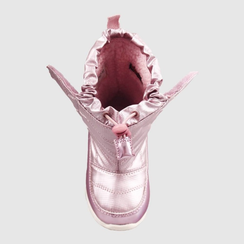 Girls Snow Boot Pink Metallic Winter Cozy Shoe NEW - Picture 5 of 6